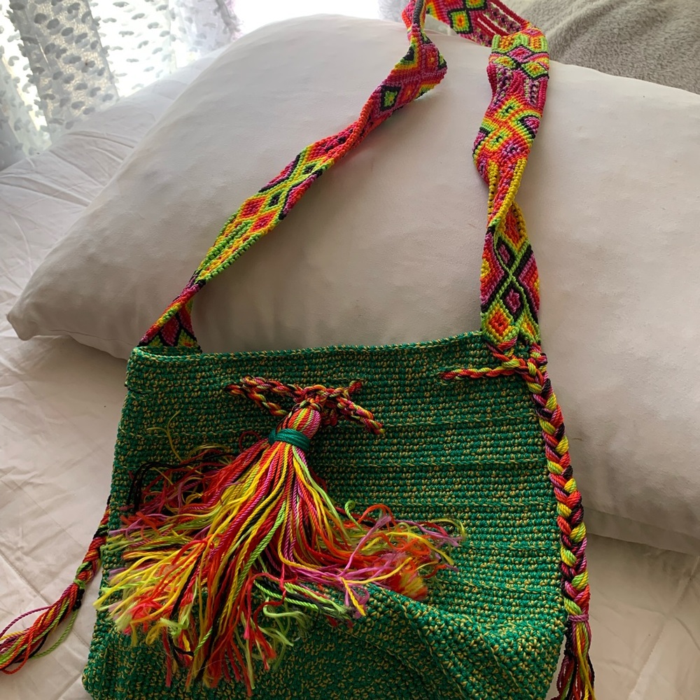 Summer Mochila wayuu bag  handmade with 5 colors